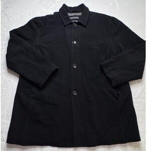 Banana Republic Mens XL Black Wool Cashmere Car Coat Overcoat Classic Business